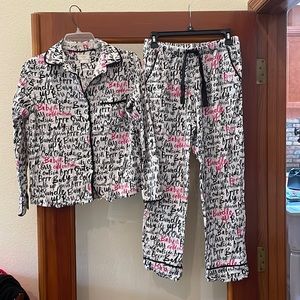 Kate Spade Long Sleeve and Pant - Size Small - Color Black, White, and Pink